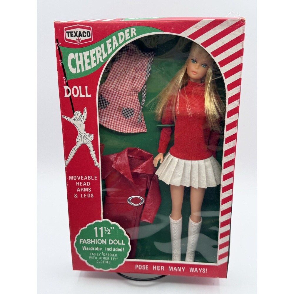 Vintage Texaco Cheerleader Doll 11.5" 1970 NRFB NIB Hong Kong